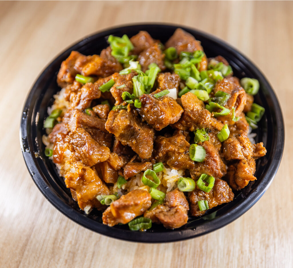 up close picture of a teriyaki bowl