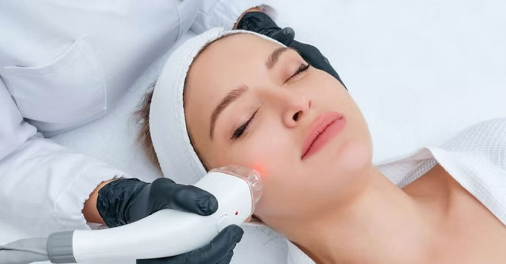 girl getting a facial and massage