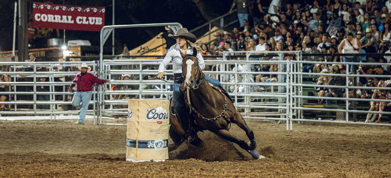 Barrel racer at the Folsom Pro Rodeo